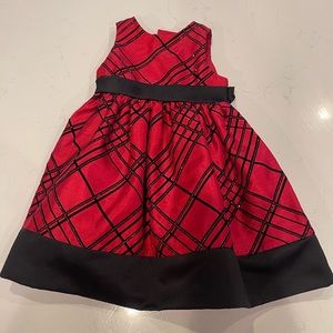 Red and black holiday dress 12 Month. New with tags